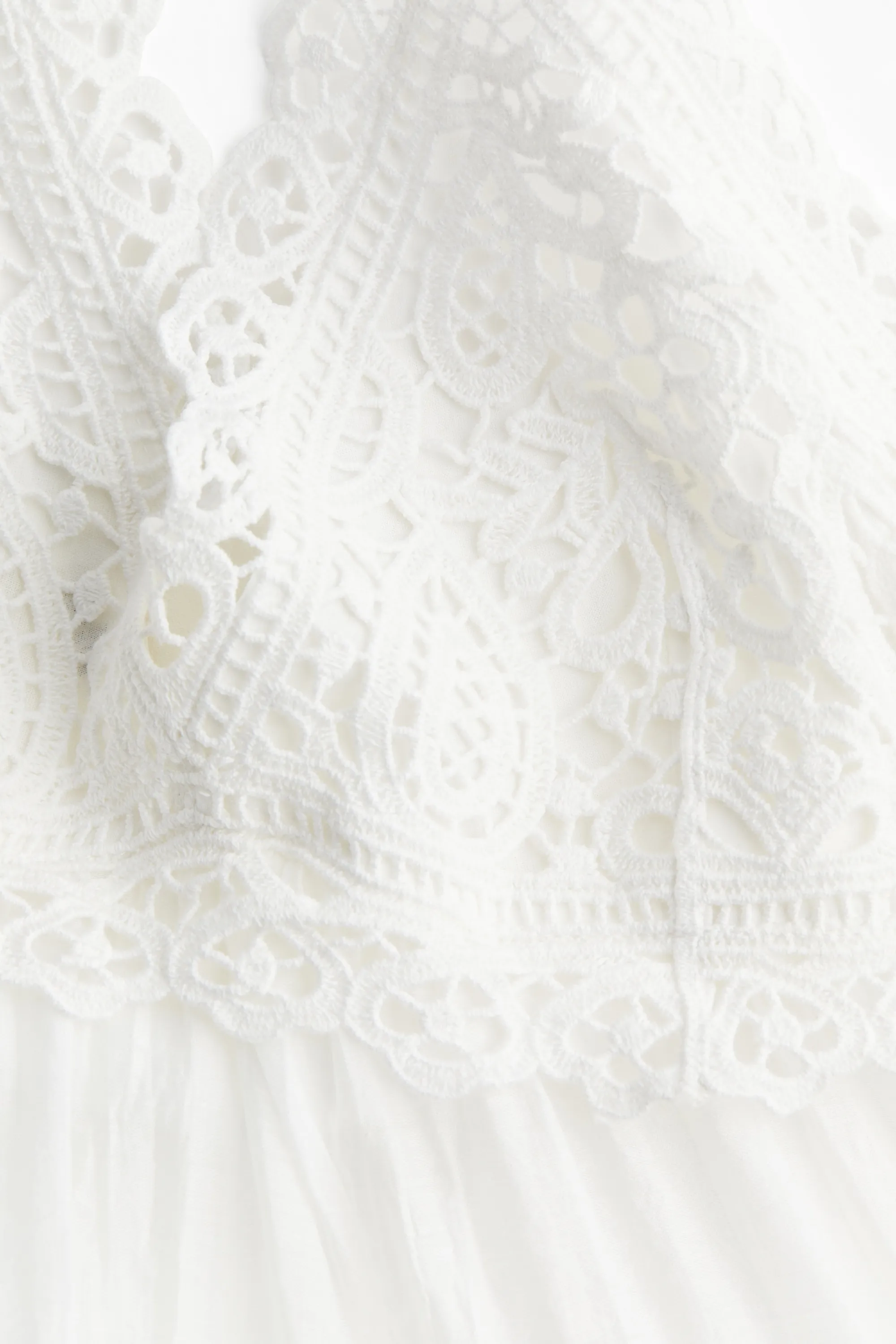 Robe à bretelles fines avec broderies - Blanc