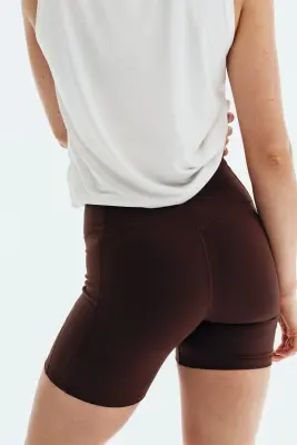 Short cycliste avec poches SoftMove™ - Marron chaud — photo 2