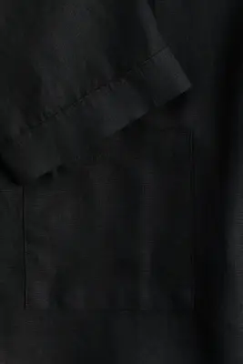 Robe de chambre en lin lavé - Noir — photo 2