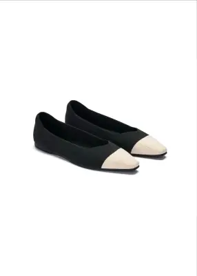 Celine Recycled Ballet Flats - Black and cream toe — photo 2