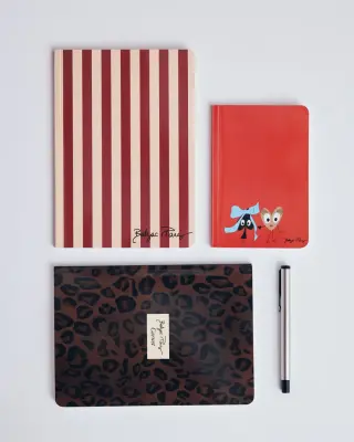 Carnet A5 2 rayures rouges et ecrues — photo 5