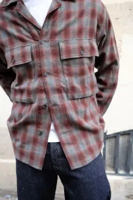 Kaptain Sunshine – Alpaca Wool Field Shirt Jacket KS26FSH10 – GREY — photo 2