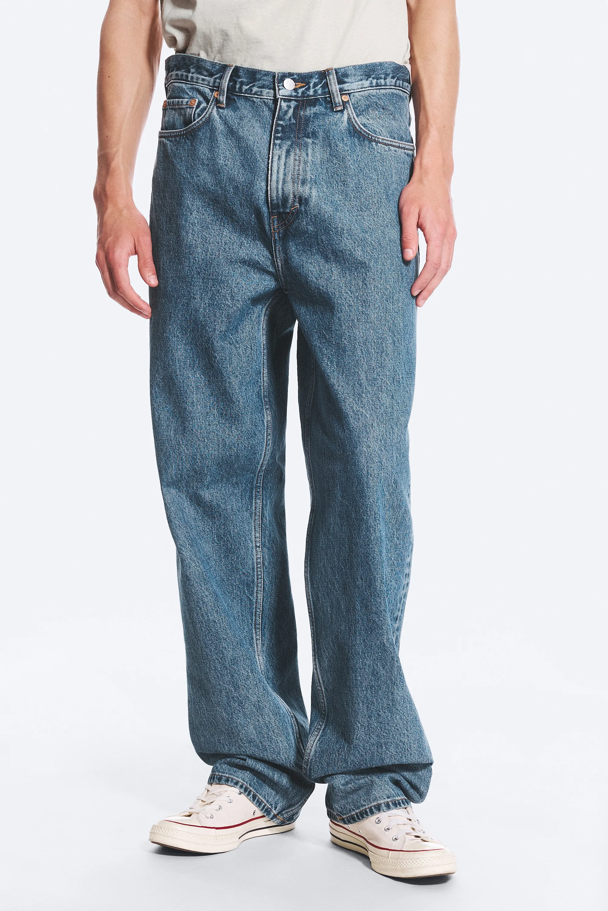 Jean droit et ample taille mi-haute Galaxy - 90s Blue – Bleu moyen