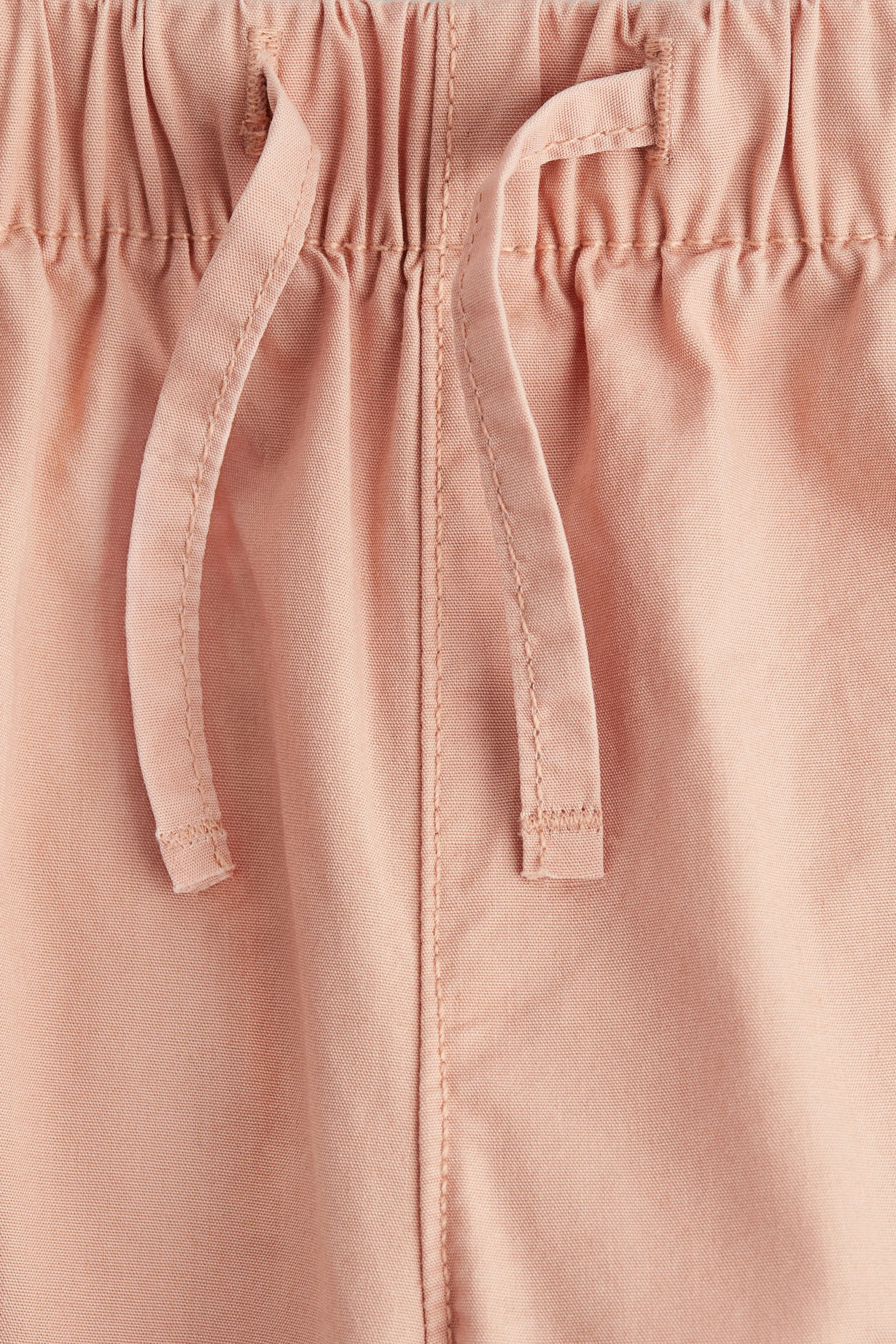 Pantalon en coton avec jambes barrel - Pêche