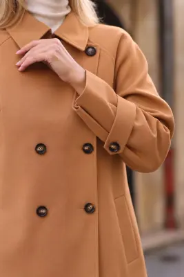 Francine Short Trench Coat - Peach beige — photo 4