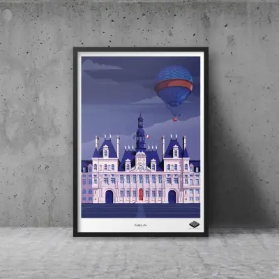 Affiche A3 - Paris IV - Hôtel de Ville – Around The Block — photo 1