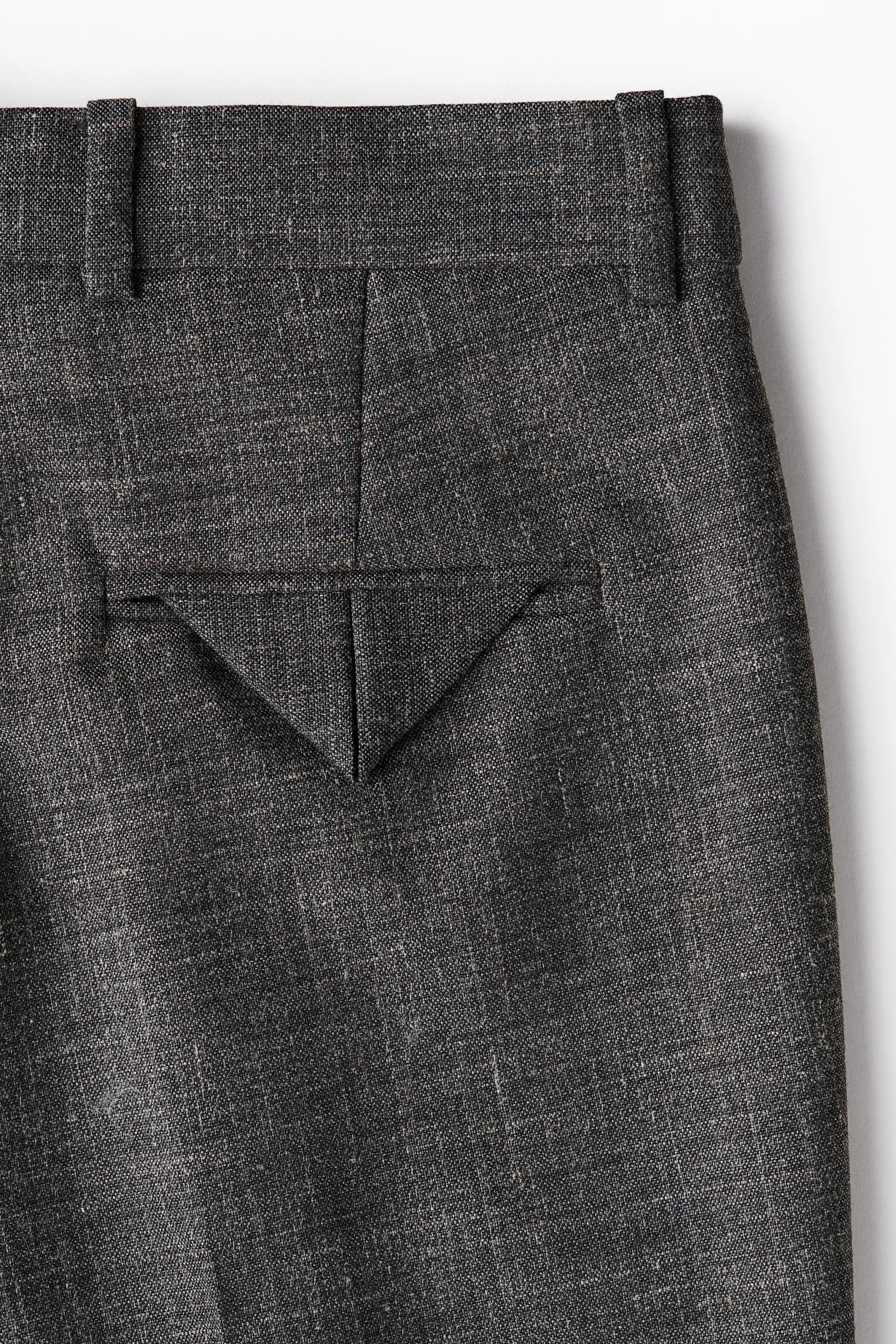 Pantalon bootcut en laine mélangée - Gris foncé