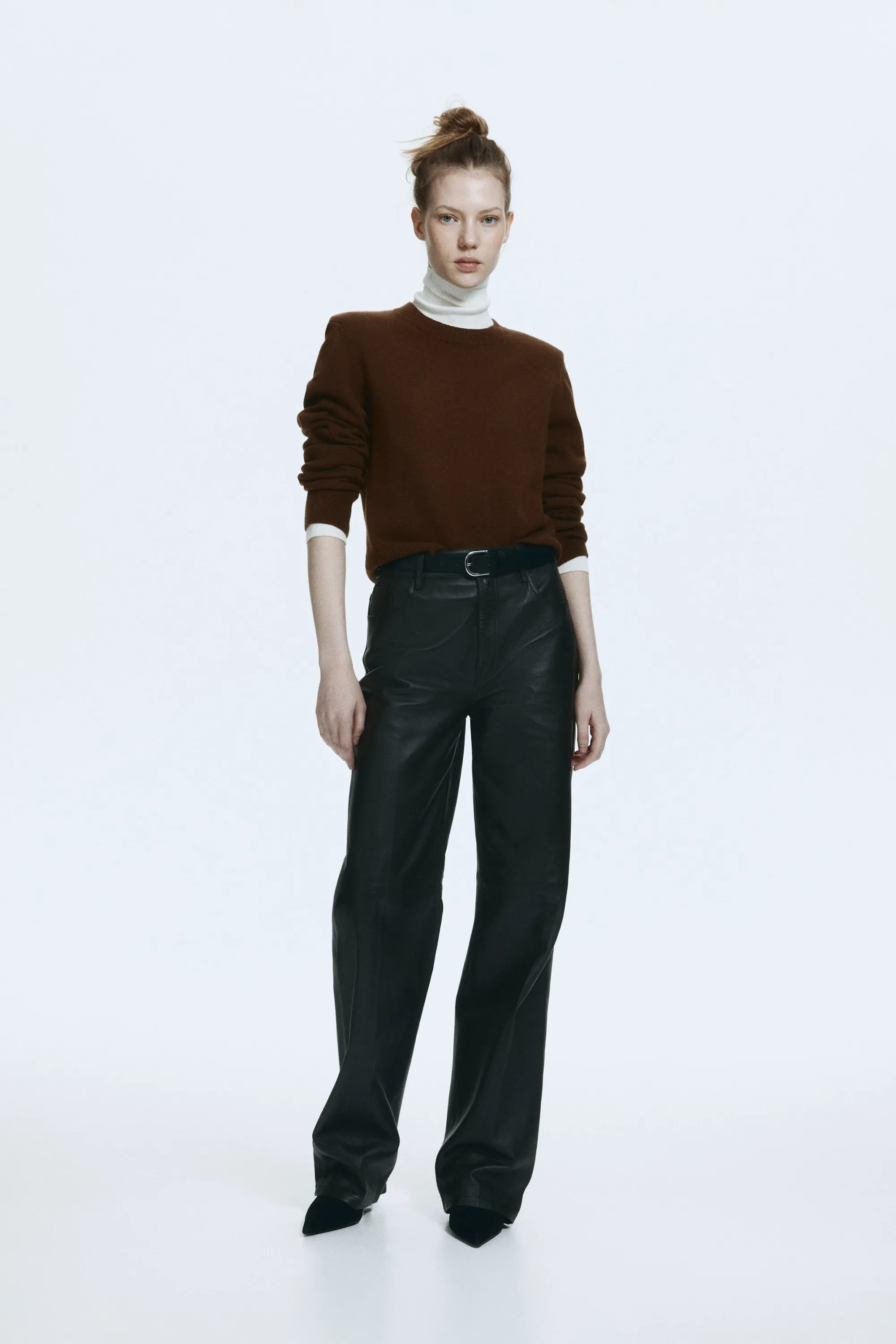 Pull à épaulettes - Marron foncé