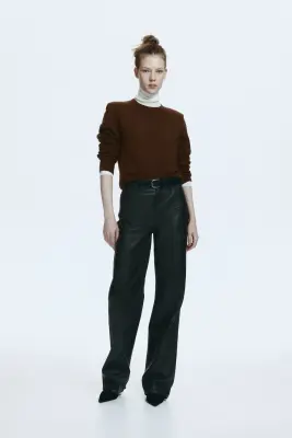Pull à épaulettes - Marron foncé — photo 1