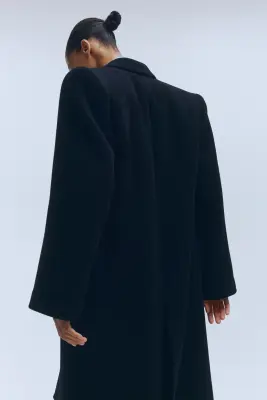Manteau de laine à fermeture croisée - Noir — photo 4