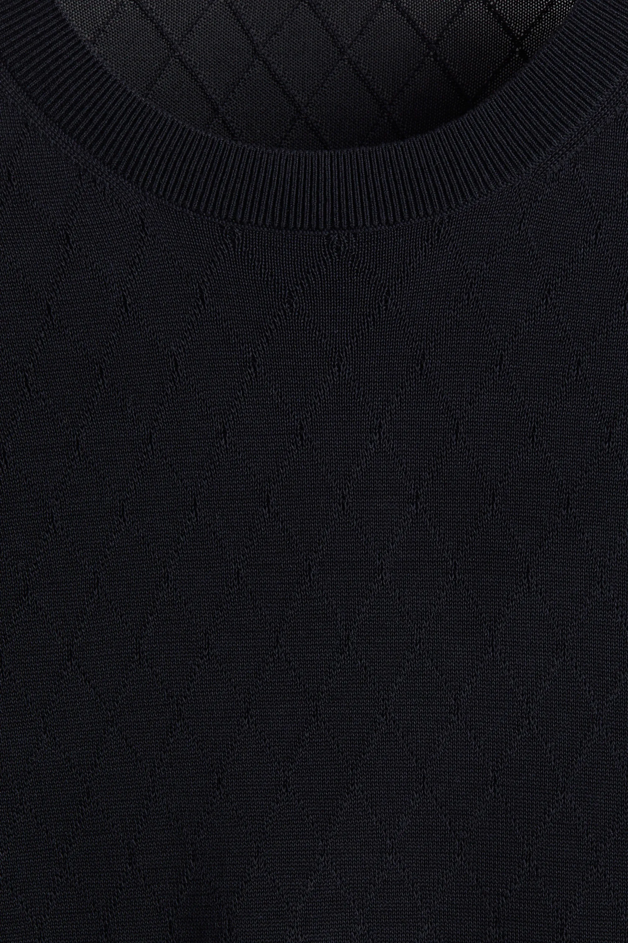 T-shirt Slim Fit en maille - Bleu marine