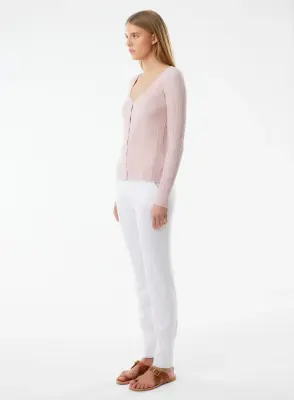 Gilet en coton, viscose, élasthanne et fibre métallisée — photo 3