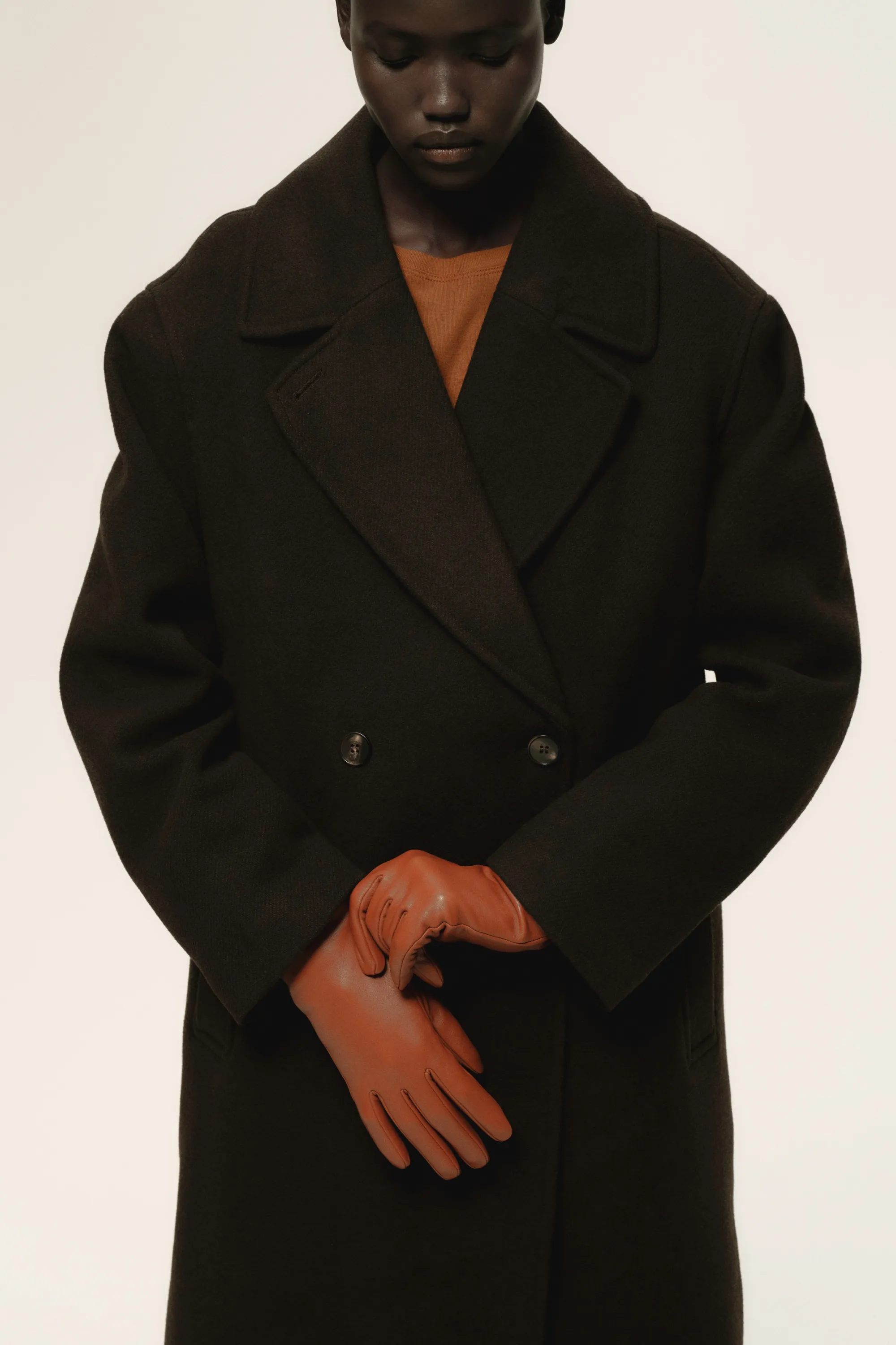 Manteau à fermeture croisée - Marron foncé