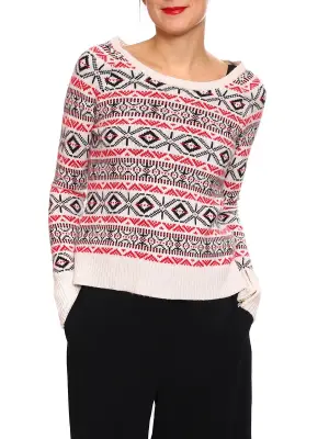 Pull de ski NEIGE blanc imprimé rouge et vert Prix boutique 185€ Taille 36 — photo 3