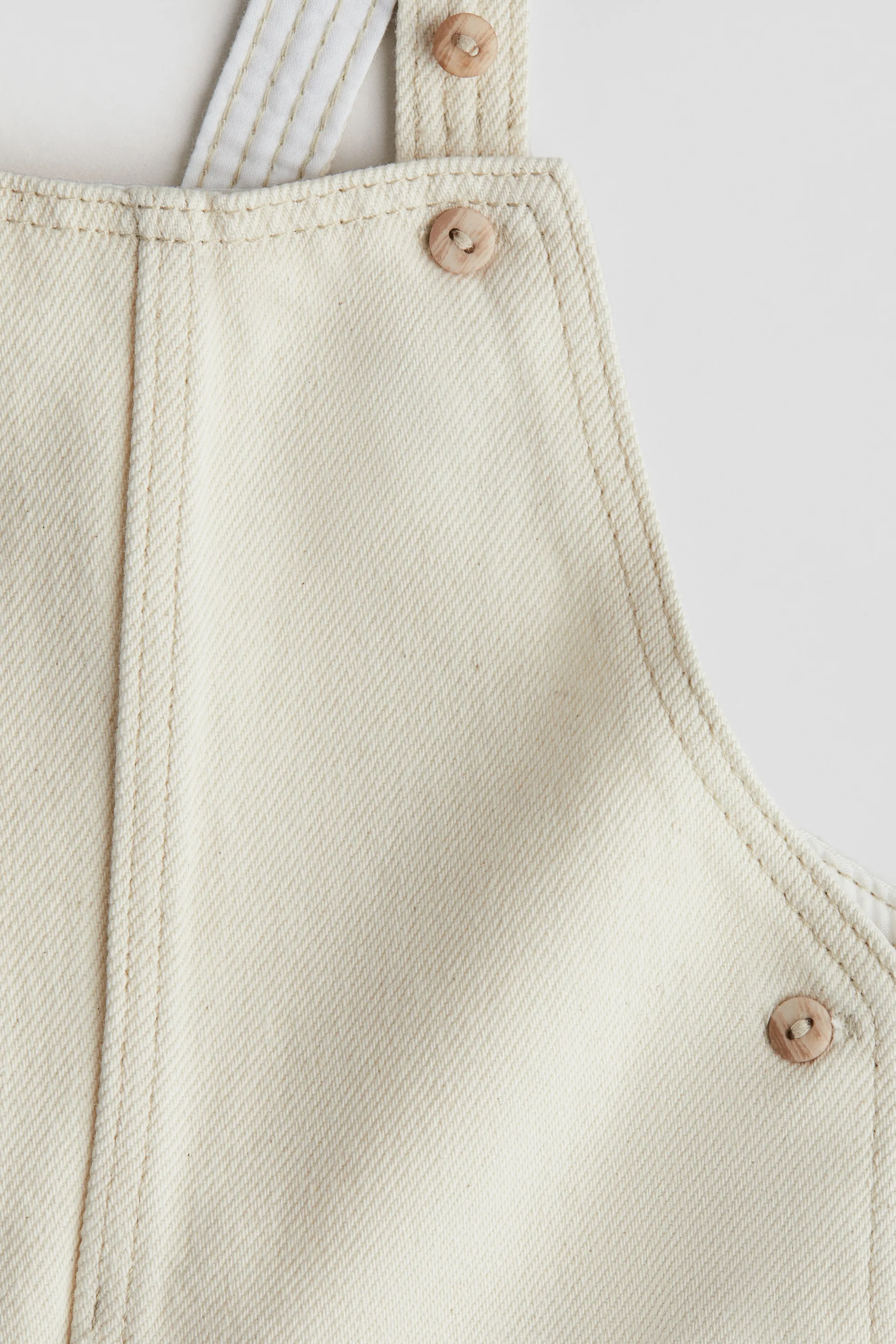 Salopette short en denim - Beige clair