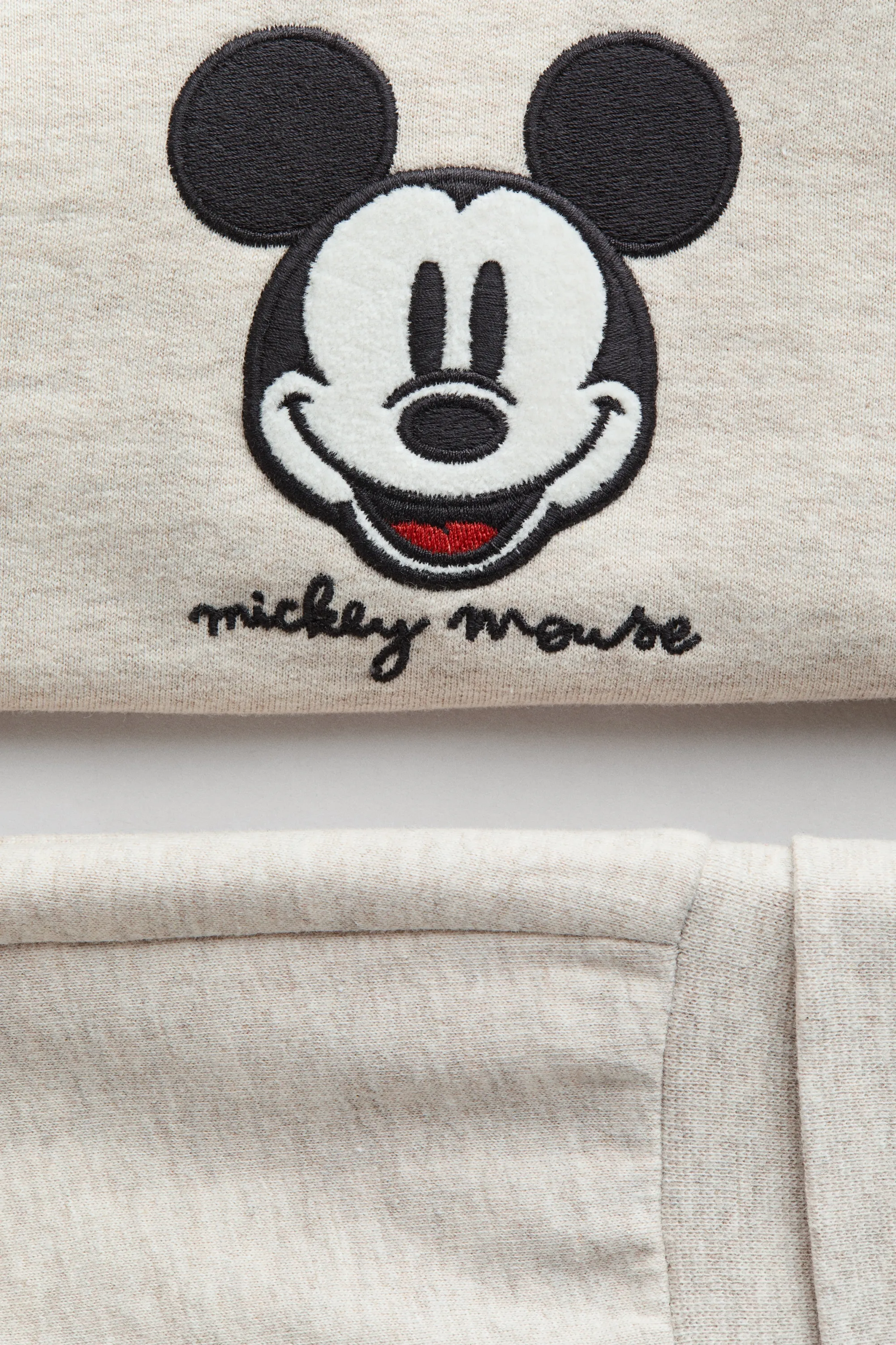 Ensemble 2 pièces en molleton avec application - Beige clair/Mickey
