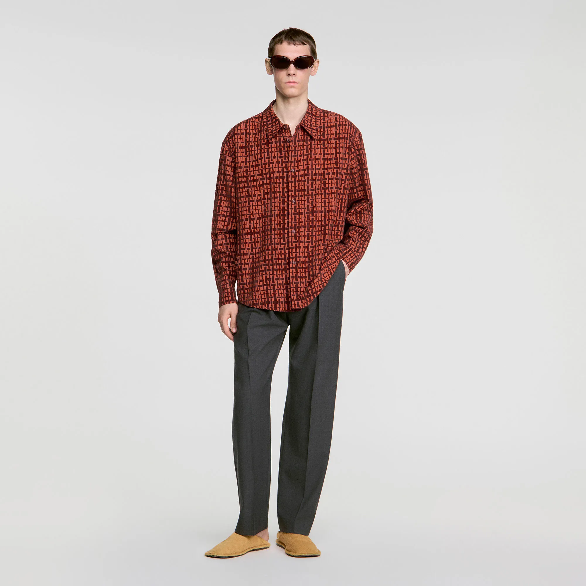 Chemise à flocage velours