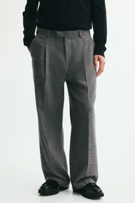 Pantalon de costume Loose Fit - Gris foncé chiné — photo 1