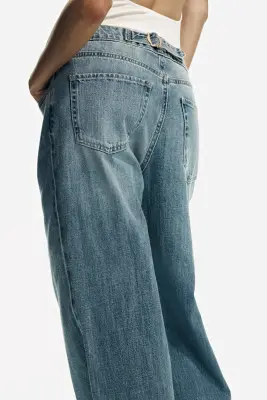 Wide Regular Waist Jeans - Bleu denim clair — photo 4