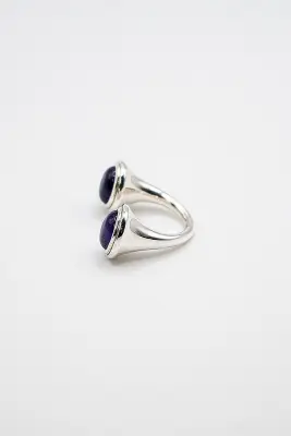Bague double en pierres naturelles et argent 925 — photo 5