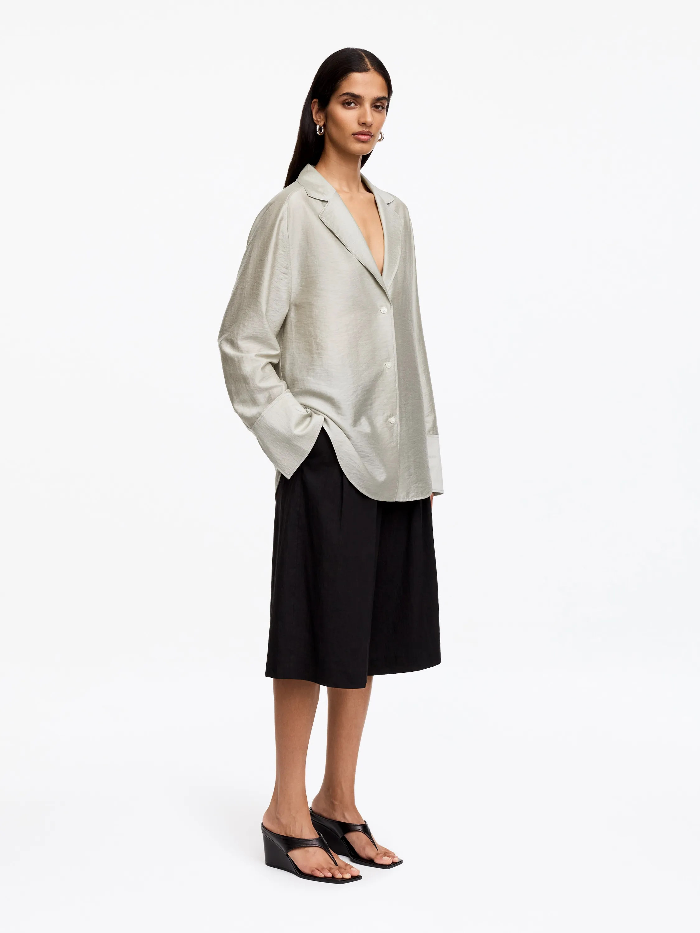 Blazer-chemise tailleur - Taupe