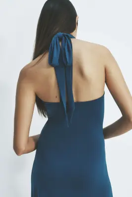 Robe dos nu volantée - Turquoise foncé — photo 3