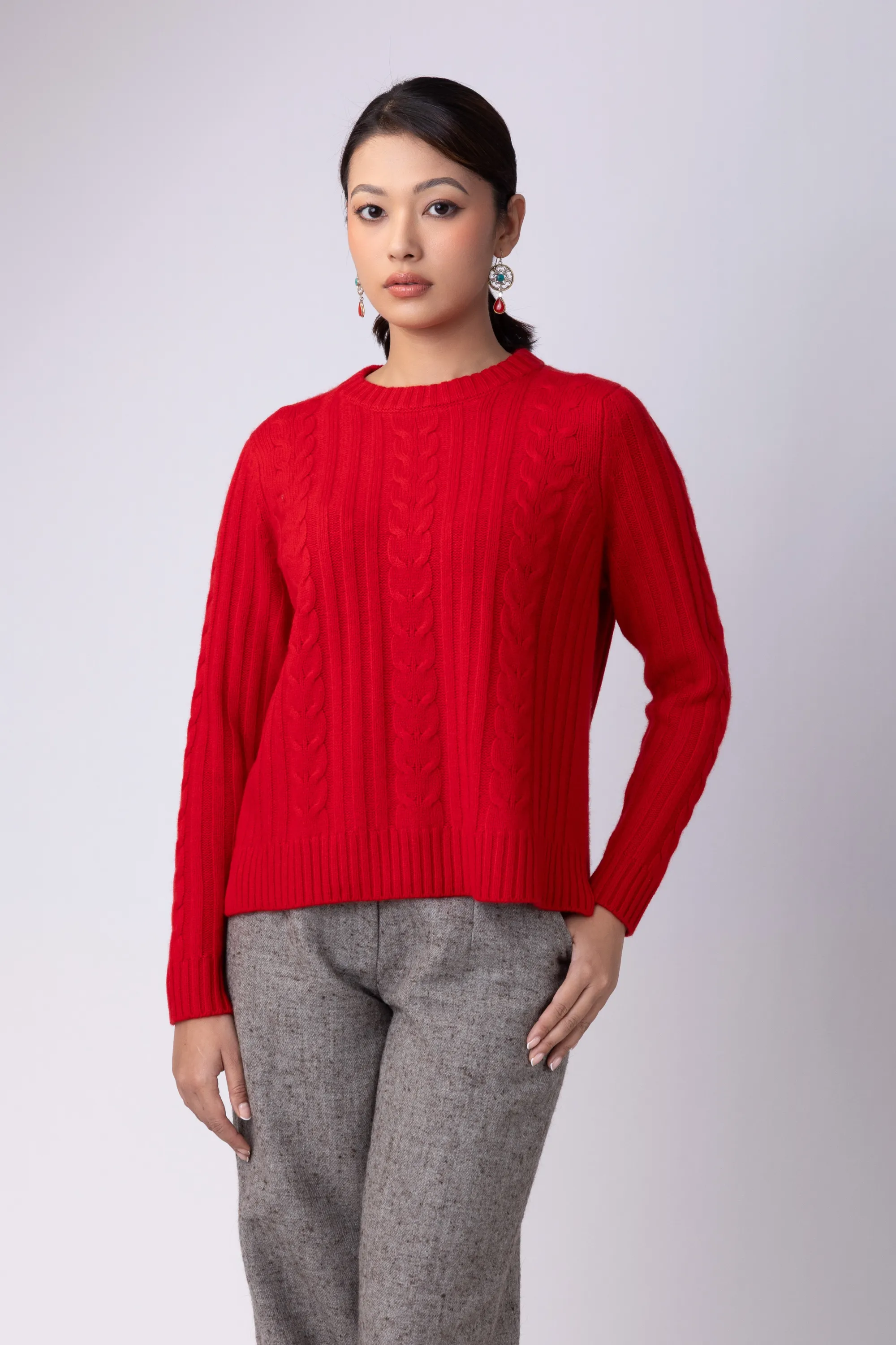 Pull en laine - coquelicot