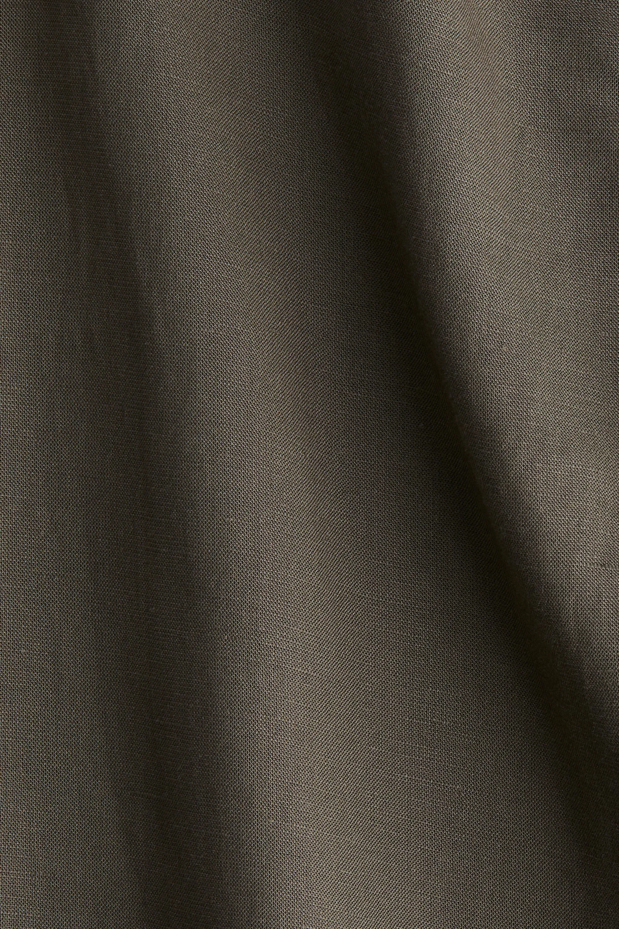 Pantalon en lin mélangé - Vert kaki foncé