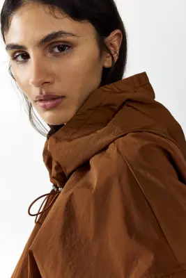 Veste à capuche en nylon - Marron — photo 4