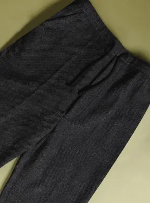 Pleated Pants with Tightening Link in Dark Gray Carded Wool — photo 3