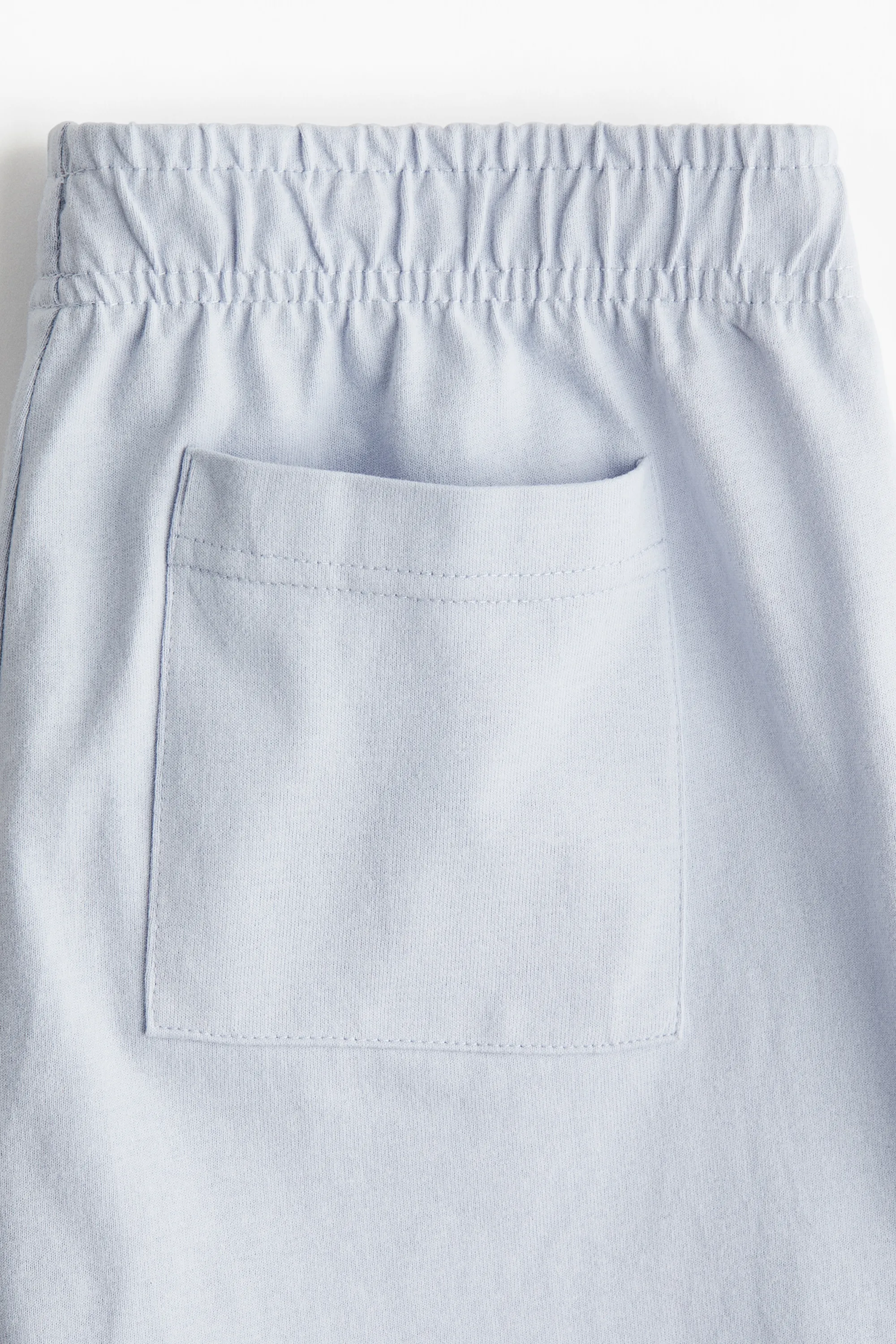 Short en coton avec taille élastique - Bleu clair