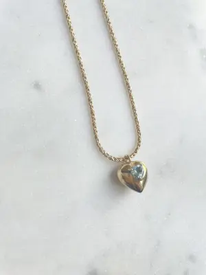 Nouveau ! ROOM SERVICE JEWELRY Collier Lovely Topaze Blue — photo 2