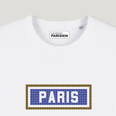 TEE SHIRT COTON BIO IMPRIMÉ - PARIS - BLANC — photo 2