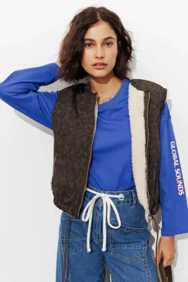 Veste sans manches léopard — photo 2