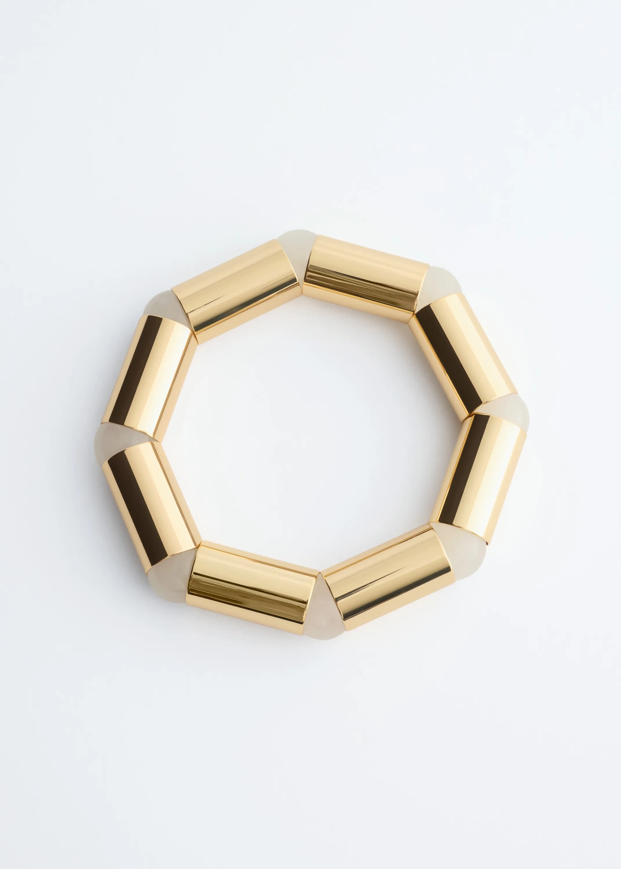 Bracelet ajusté avec éléments tubulaires - Doré