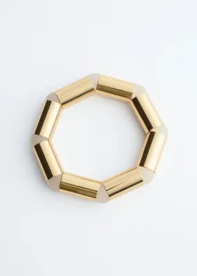Bracelet ajusté avec éléments tubulaires - Doré — photo 1