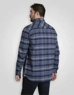 DUKE CHEMISE GRANDE LONGUEUR A CARREAUX Bleu — photo 5