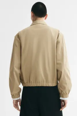 Veste en coton avec col - Beige — photo 3