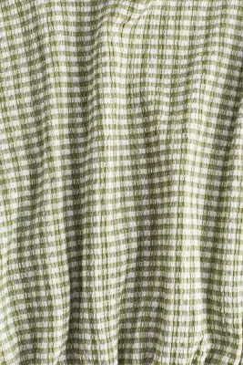 Blouse à manches bouffantes - Vert kaki clair/carreaux — photo 3