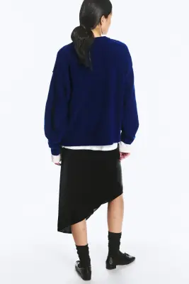 Pull en maille décontracté - Bleu foncé chiné — photo 3