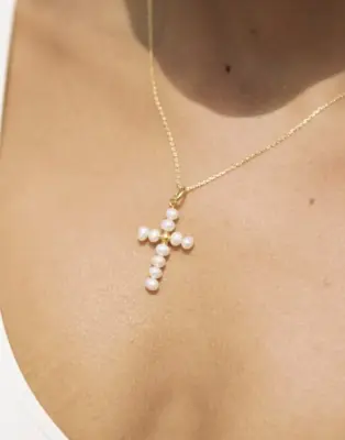 Nouveau ! ALHAJA Pendentif Croix et Perles — photo 5