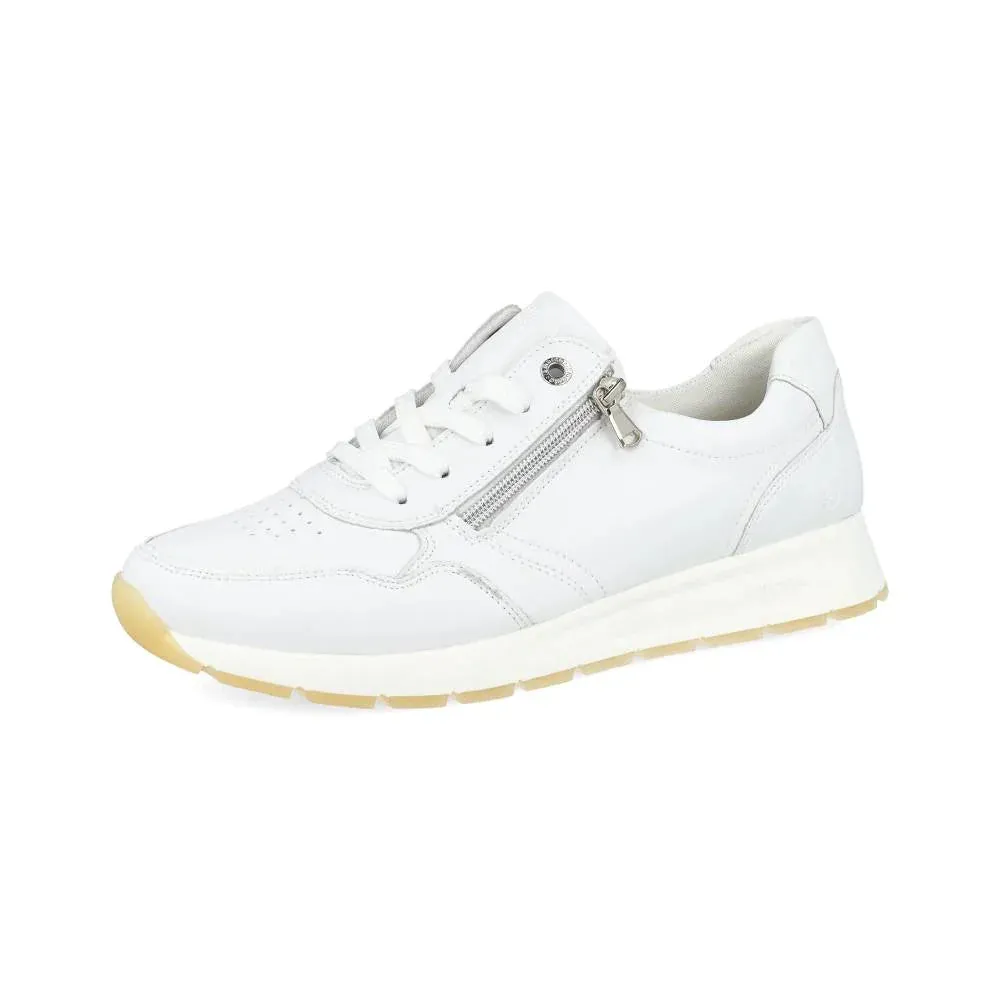 Baskets Remonte D2G01-80 Blanches - Lacets Zip Grande Pointure Femme