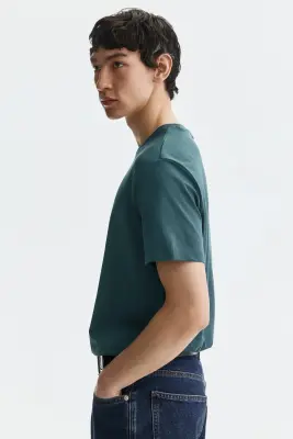 T-shirt COOLMAX® Slim Fit - Bleu canard foncé — photo 3