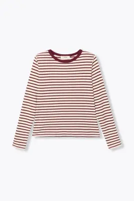 T-shirt côtelé marinière — photo 1