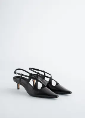 Escarpins à brides arrière et entrecroisées - Noir — photo 2