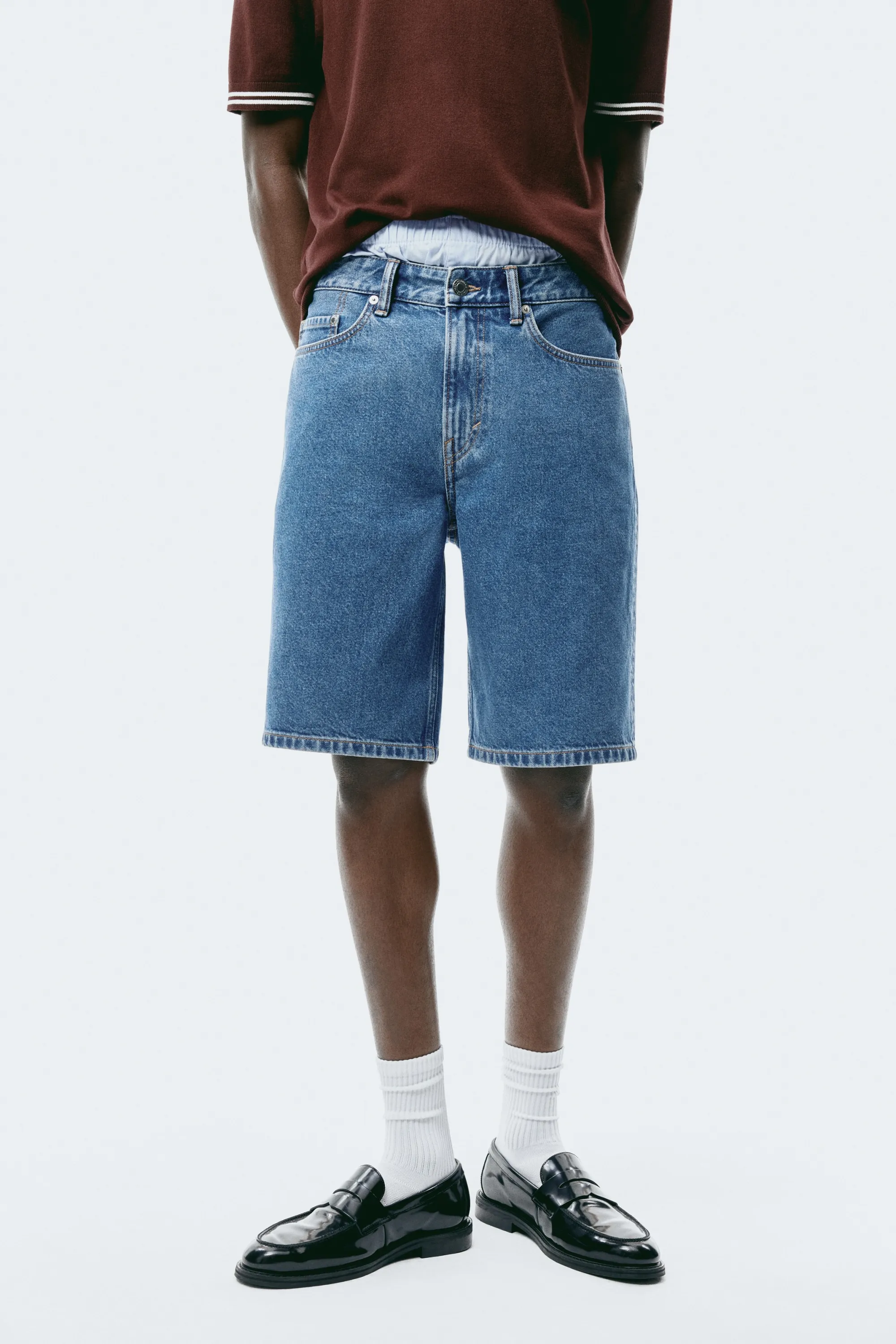 Short Relaxed Fit en denim - Bleu denim