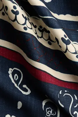 Pantalon imprimé avec cordon de serrage - Bleu marine/motif cachemire — photo 3