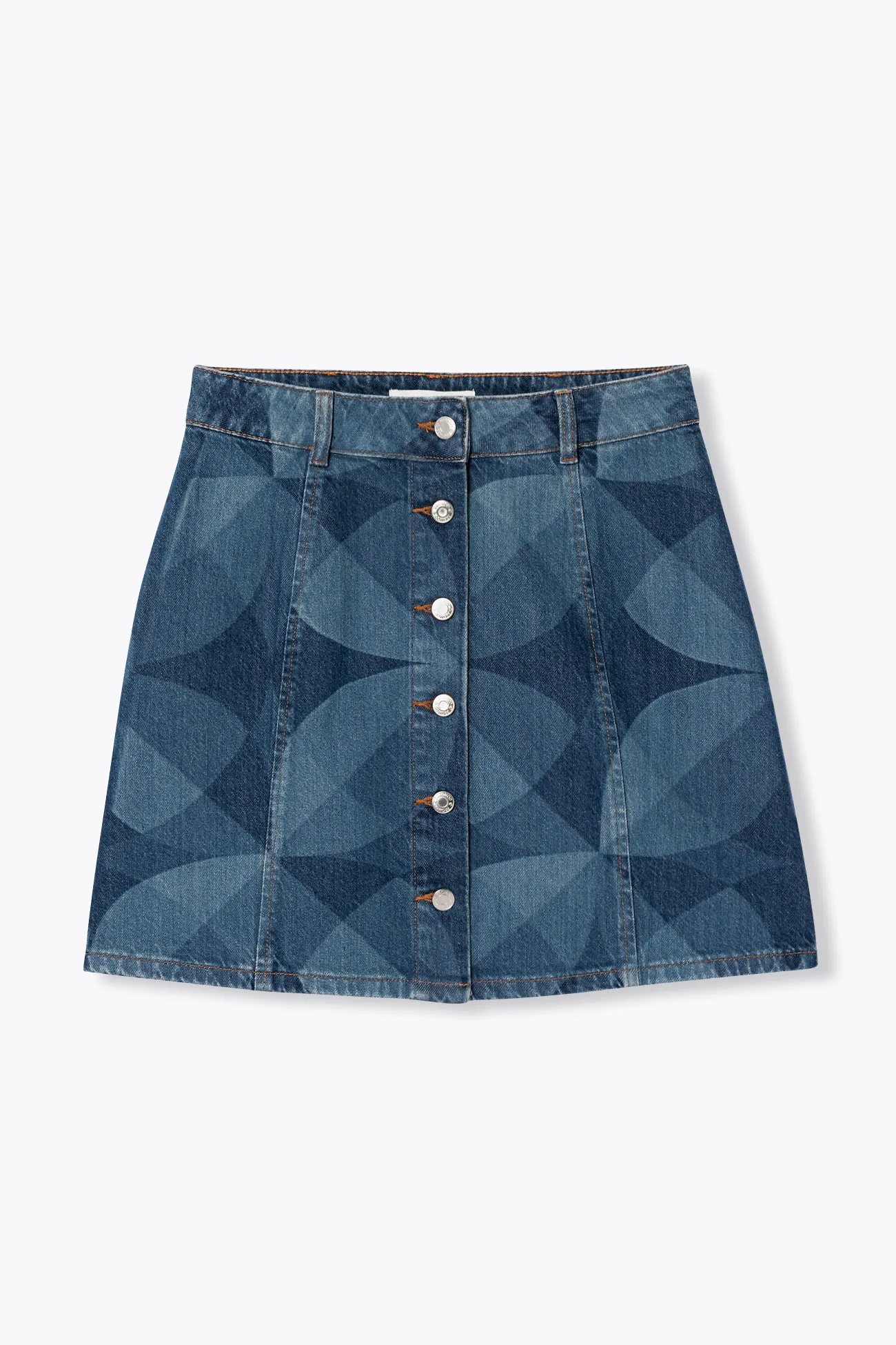 Mini-jupe en jean délavé laser