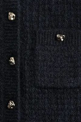 MAMA Gilet en maille texturée - Bleu marine — photo 4