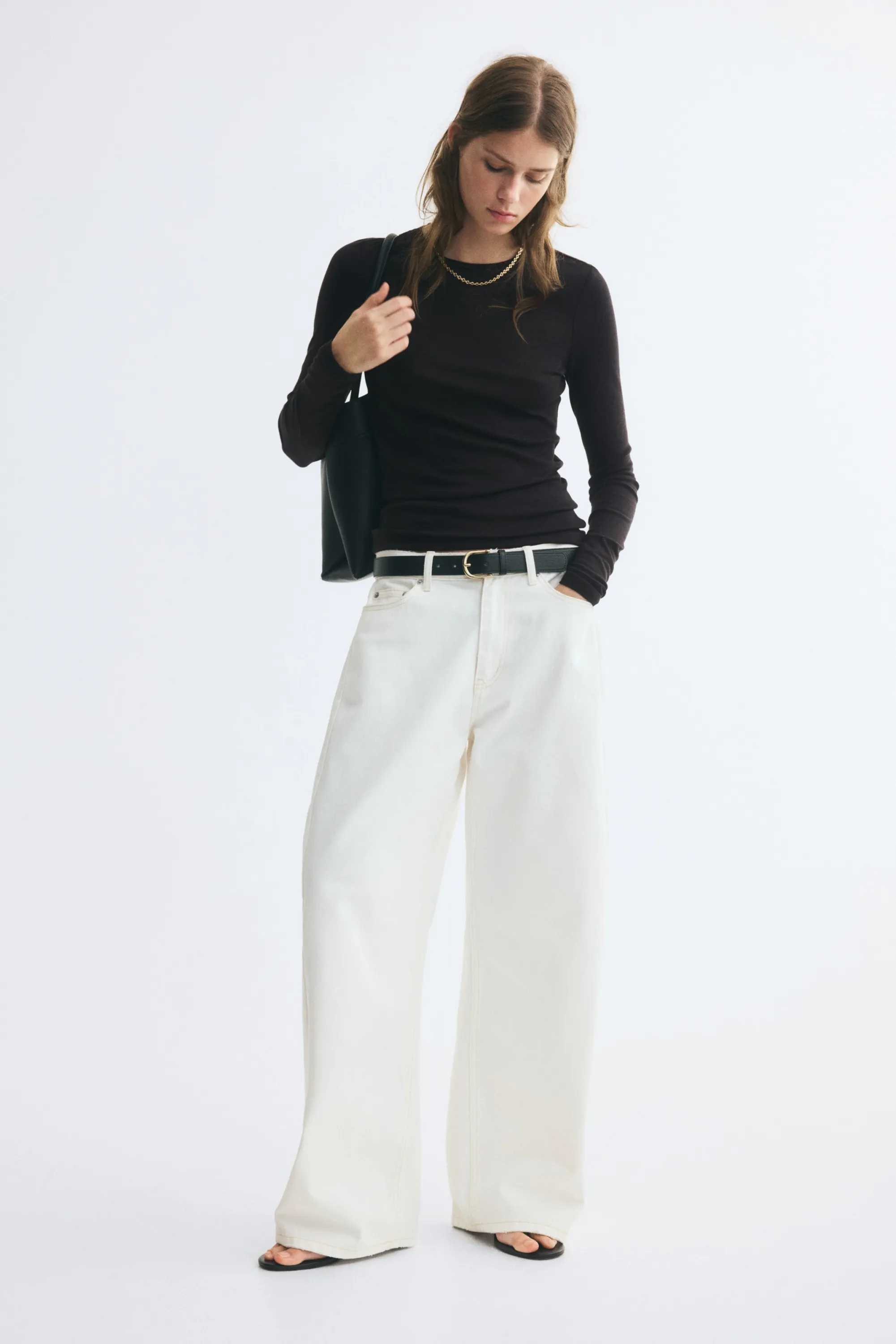 Top en jersey de coton pima - Noir
